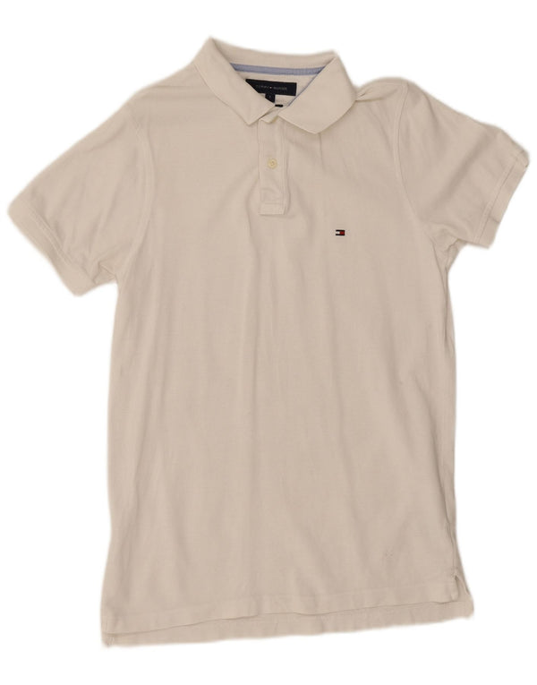 Polo slim fit da uomo Tommy Hilfiger piccola in cotone bianco