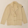 VINTAGE Womens Cardigan Sweater UK 14 Medium Beige Wool Vintage Vintage and Second-Hand Vintage from Messina Hembry 