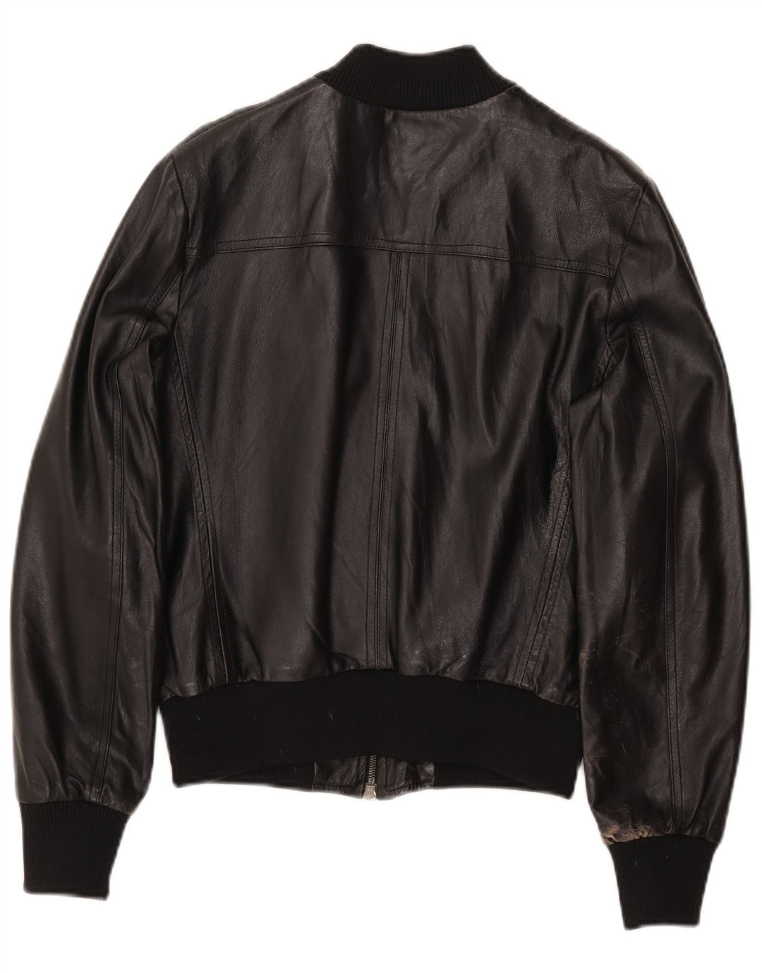 Giacca in pelle bomber corta da donna CINTI IT 46 grande in pelle nera