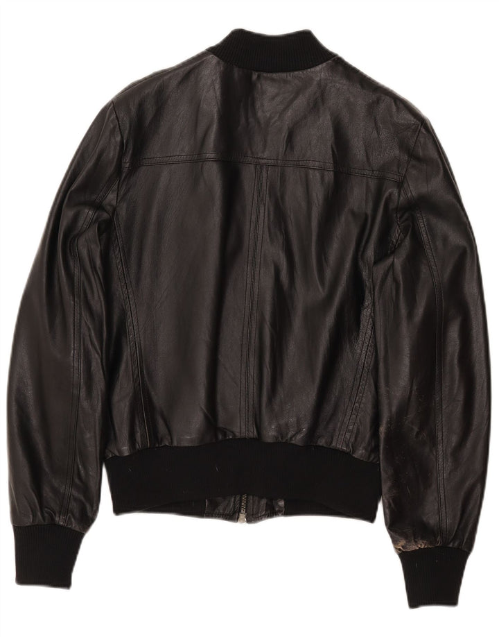 Giacca in pelle bomber corta da donna CINTI IT 46 grande in pelle nera