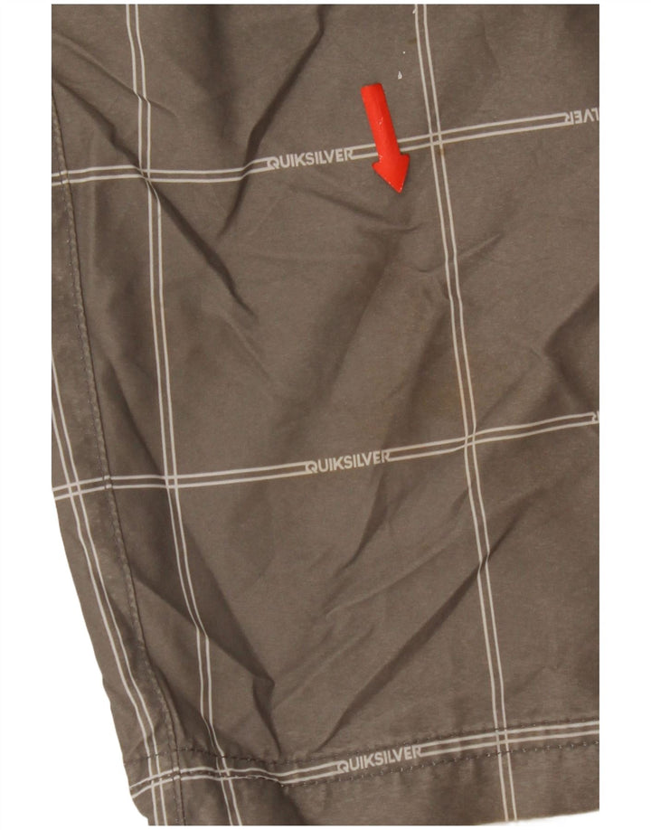 Pantaloncini chino da uomo Quiksilver W34 poliestere a quadri grigi grandi