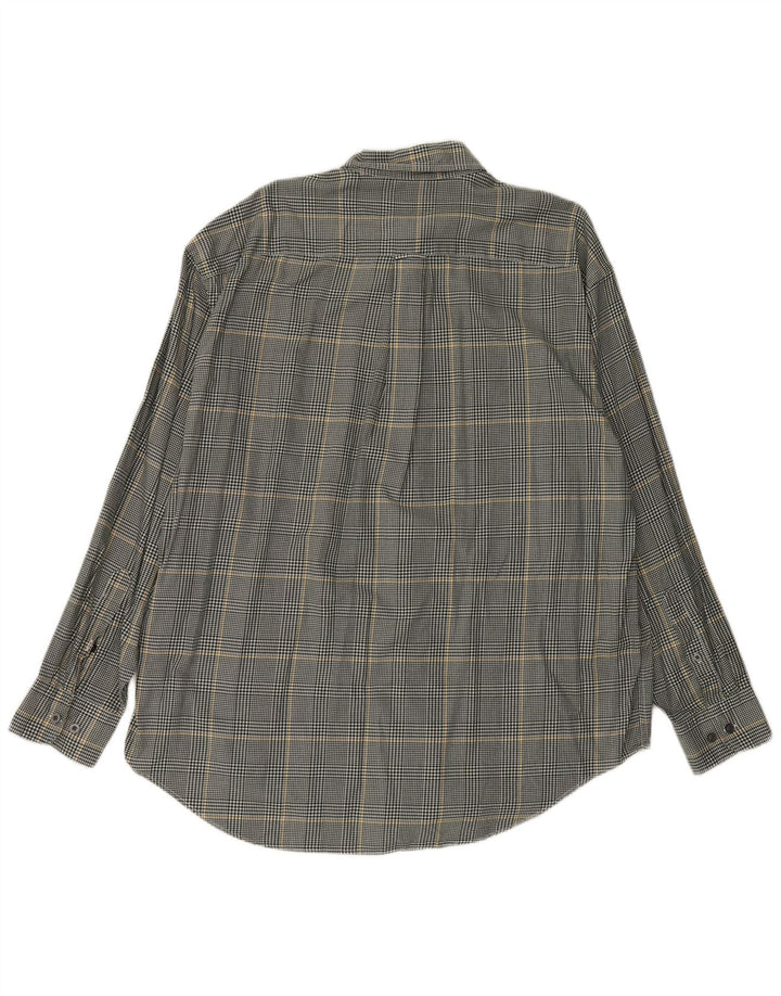 Camicia da uomo in flanella Nautica XL in cotone a quadri grigi