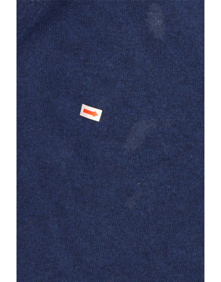 Barbour Uomo Girocollo Maglione Maglione Piccolo Blu Navy Lana d'agnello