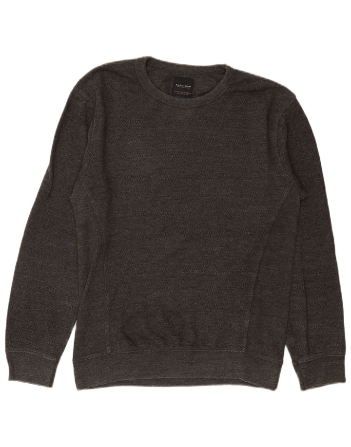 Felpa Zara Uomo Maglione Cotone Grigio Medio