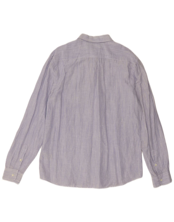 Camicia da uomo Wrangler grande in cotone gessato blu