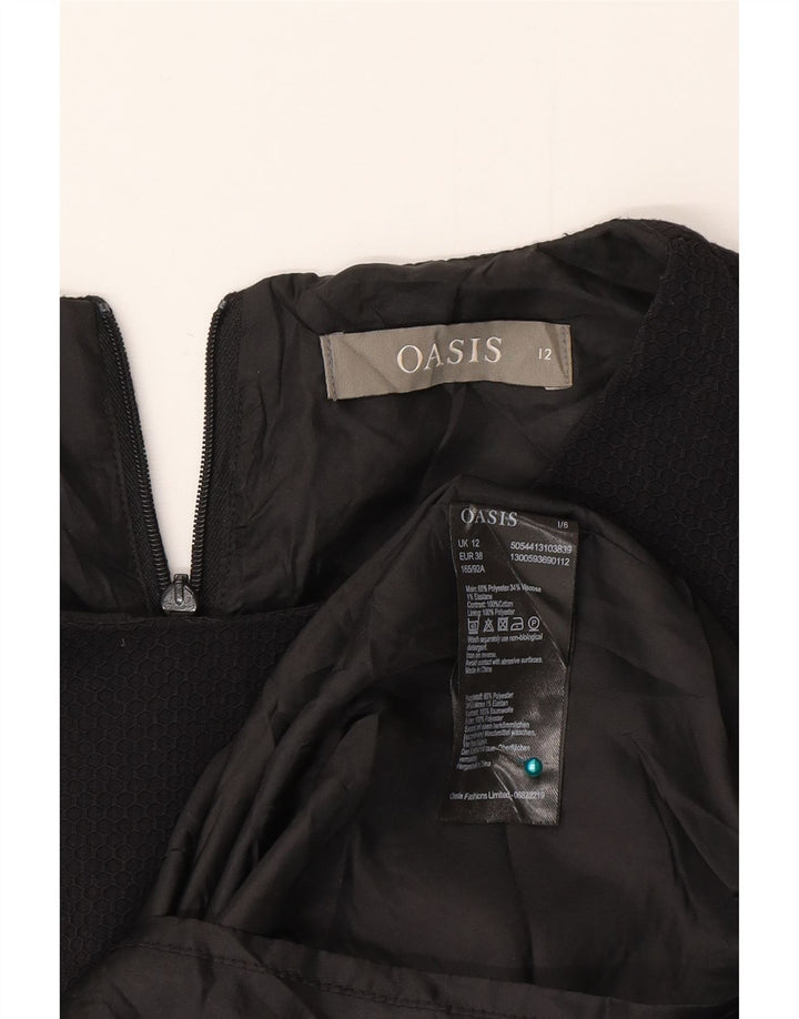 Abito tubino senza maniche da donna Oasis UK 12 poliestere nero medio