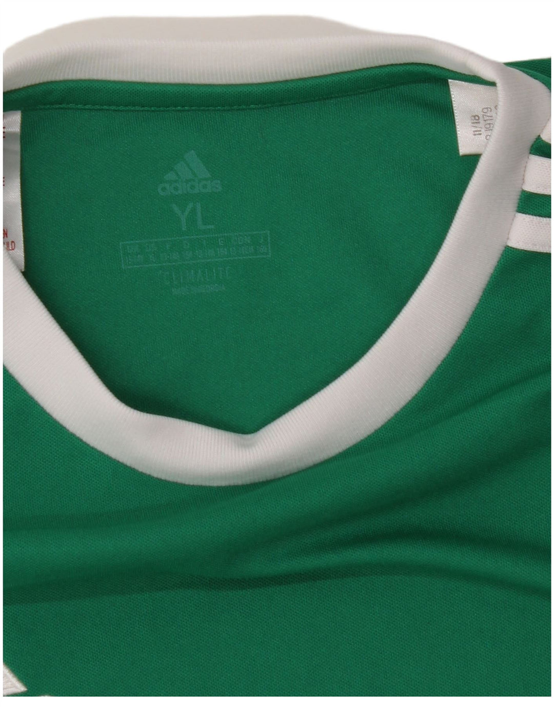 ADIDAS Boys Climalite T-Shirt Top 13-14 Years Large Green Polyester