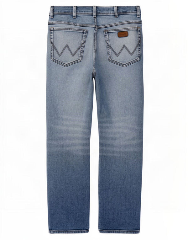 Jeans dritti da uomo Wrangler vestibilità regolare W36 L32 cotone blu