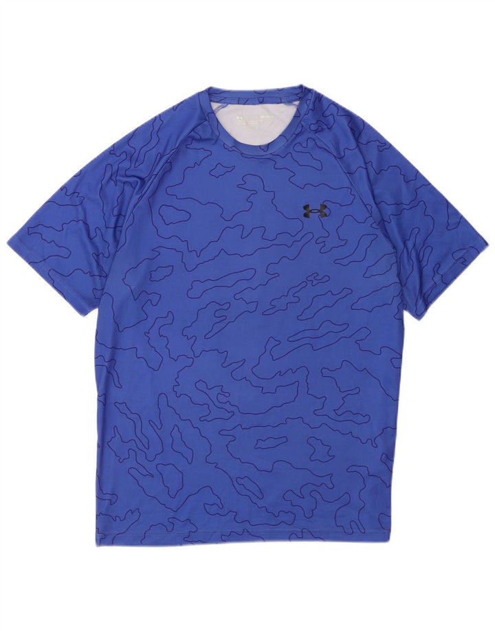 T-shirt da uomo vestibilità ampia Under Armour Top poliestere geometrico blu medio