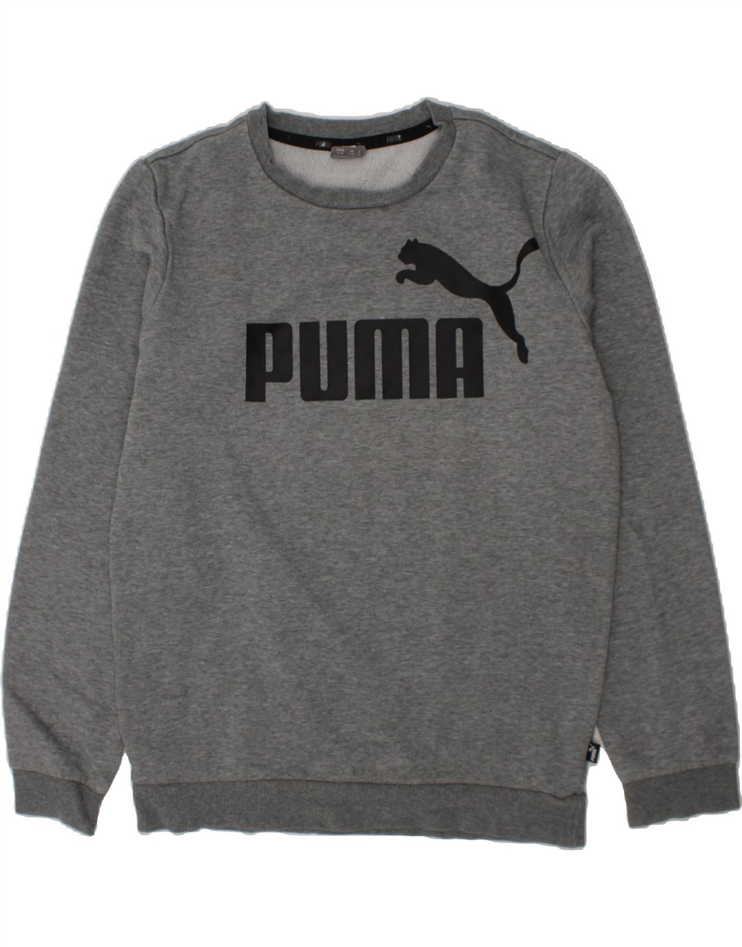 PUMA Boys Graphic Sweatshirt Jumper 13-14 Years Grey Cotton Vintage Puma and Second-Hand Puma from Messina Hembry 