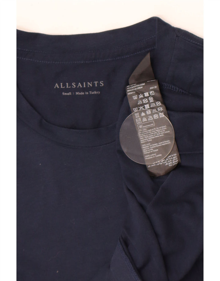 Maglia da uomo a maniche lunghe All Saints piccola in cotone blu navy