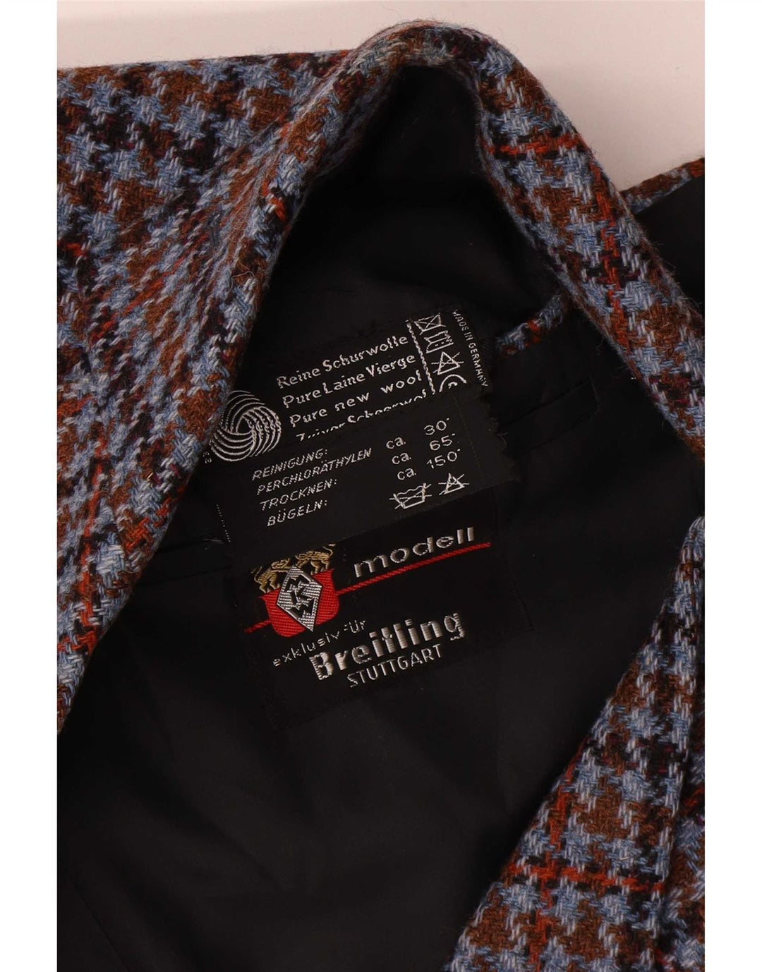 Giacca blazer da uomo a 3 bottoni Breilling UK 40 grande pied de poule multicolore