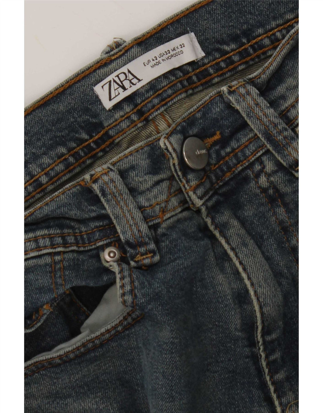 Jeans slim da donna Zara EU 42 Large W32 L30 Blu