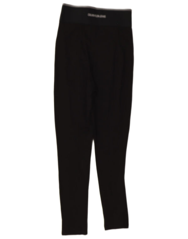 Leggings grafici da donna Calvin Klein UK 8 Small viscosa nera
