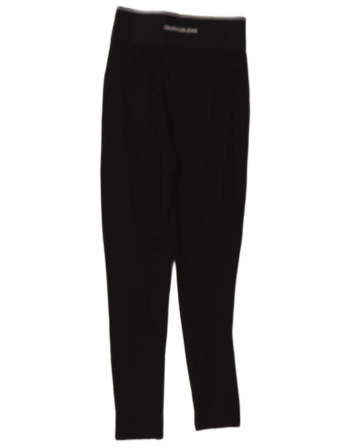 Leggings grafici da donna Calvin Klein UK 8 Small viscosa nera