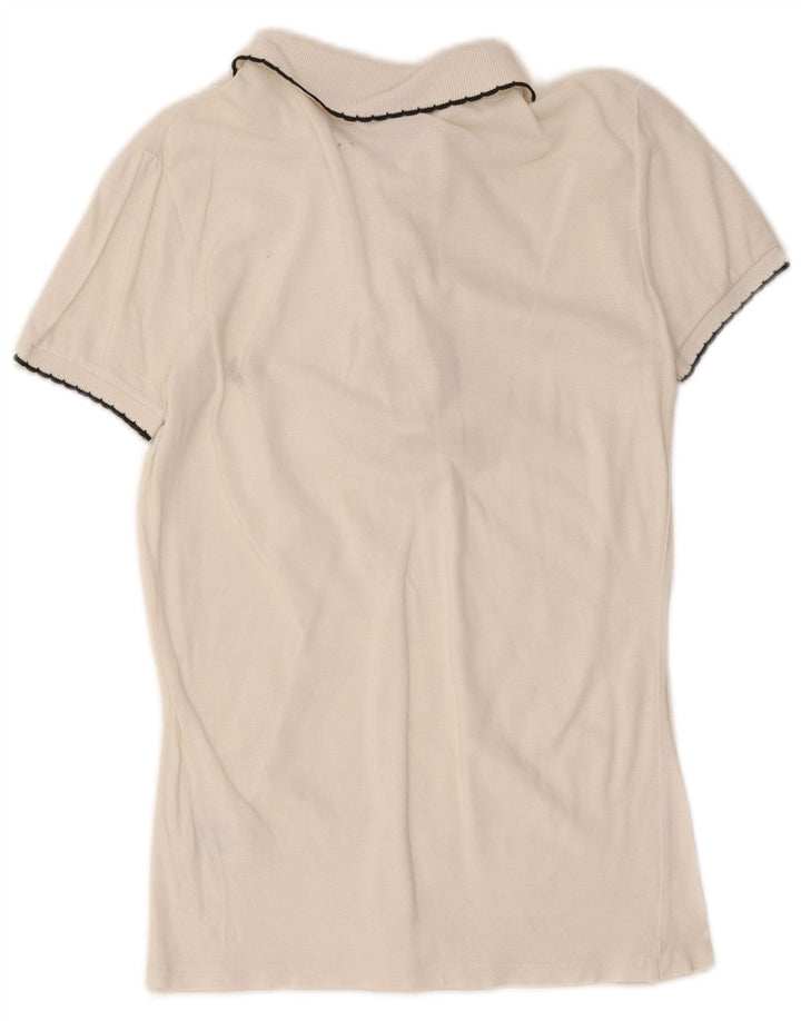 Polo da donna Fred Perry UK 10 piccola in cotone bianco sporco
