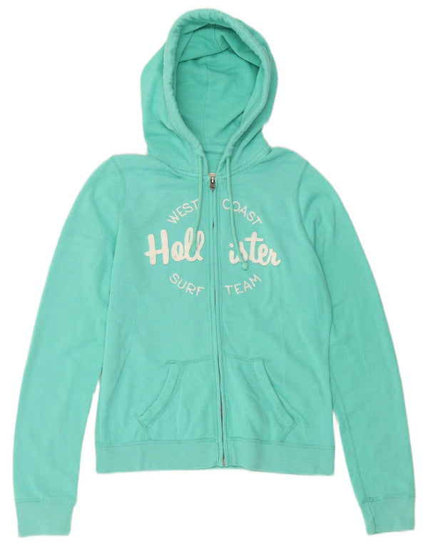 Maglione con cappuccio e zip grafica da donna HOLLISTER UK 14 cotone turchese medio