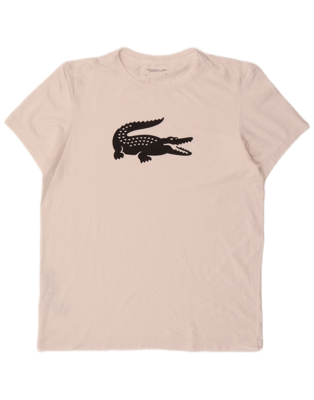 T-shirt grafica da uomo LACOSTE taglia 5 grande in cotone bianco