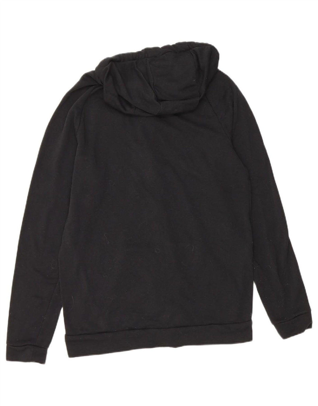NIKE Womens Dri Fit Zip Hoodie Sweater UK 14 Medium Black Polyester