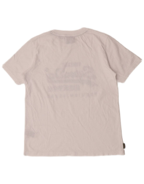 T-shirt grafica da donna Superdry Top UK 10 Small cotone bianco