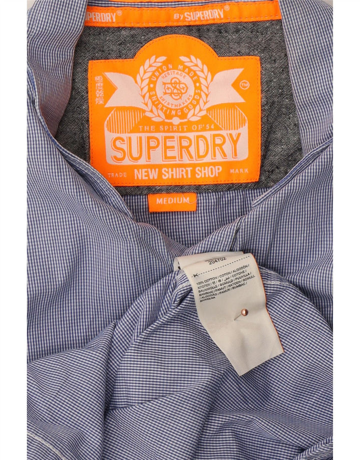 Camicia da uomo SUPERDRY in cotone a quadretti blu medio