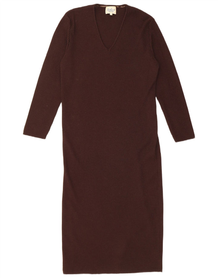 Abito maglione da donna Luisa Spagnoli UK 12 Lana vergine marrone medio