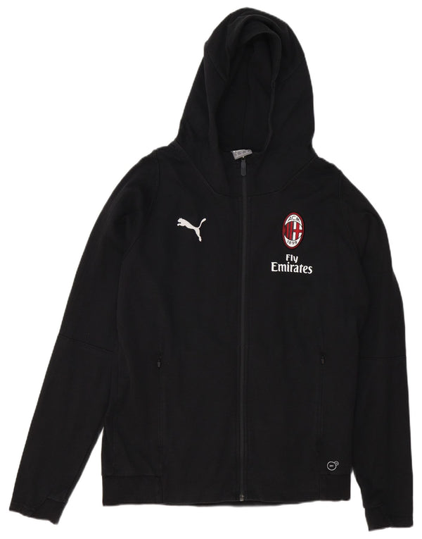 PUMA Felpa con cappuccio e zip grafica AC Milan da uomo in cotone nero medio
