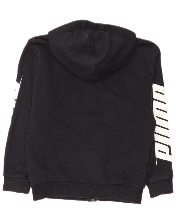 Felpa con cappuccio e zip grafica PUMA da bambino 9-10 anni in cotone nero