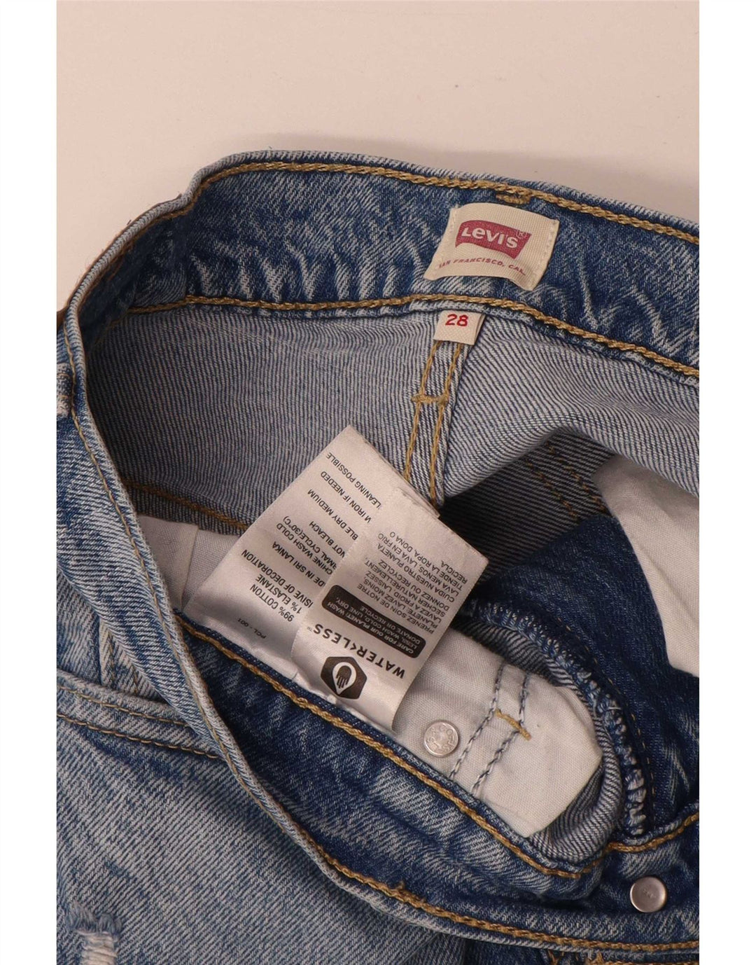 Jeans svasati effetto vissuto Levi's da donna W28 L29 cotone blu