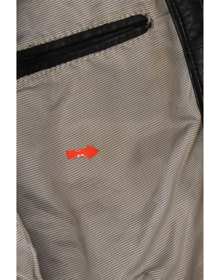 Giacca in pelle da donna selezionata UK 20 2XL Pelle nera