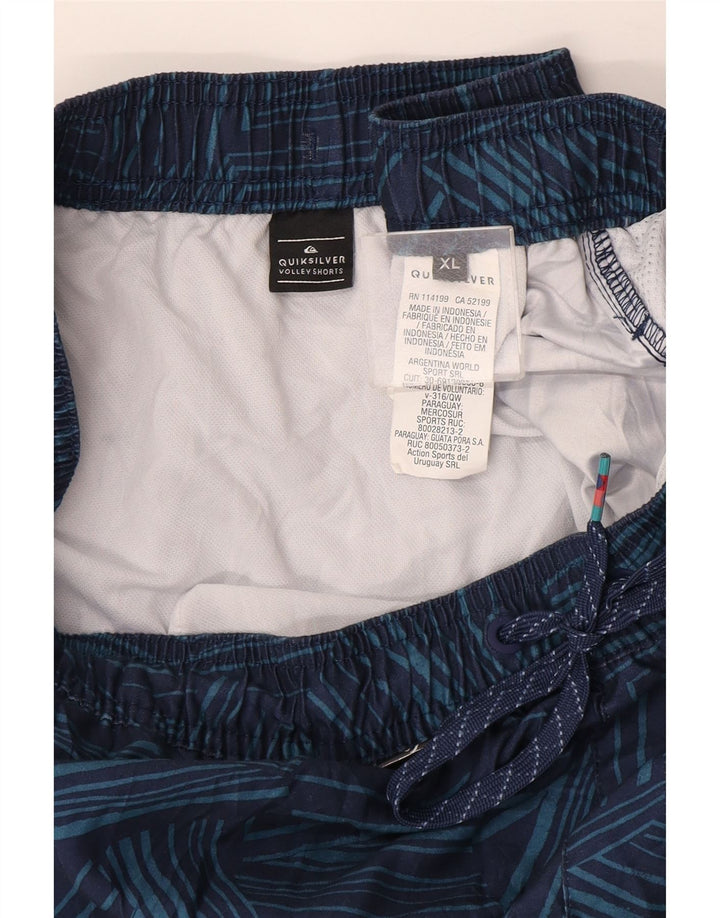 Pantaloncini da bagno da uomo Quiksilver XL Poliestere geometrico blu navy