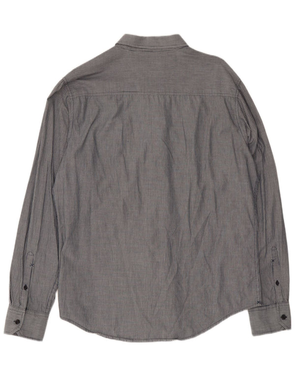 Camicia da uomo Lee XL in cotone gessato grigio