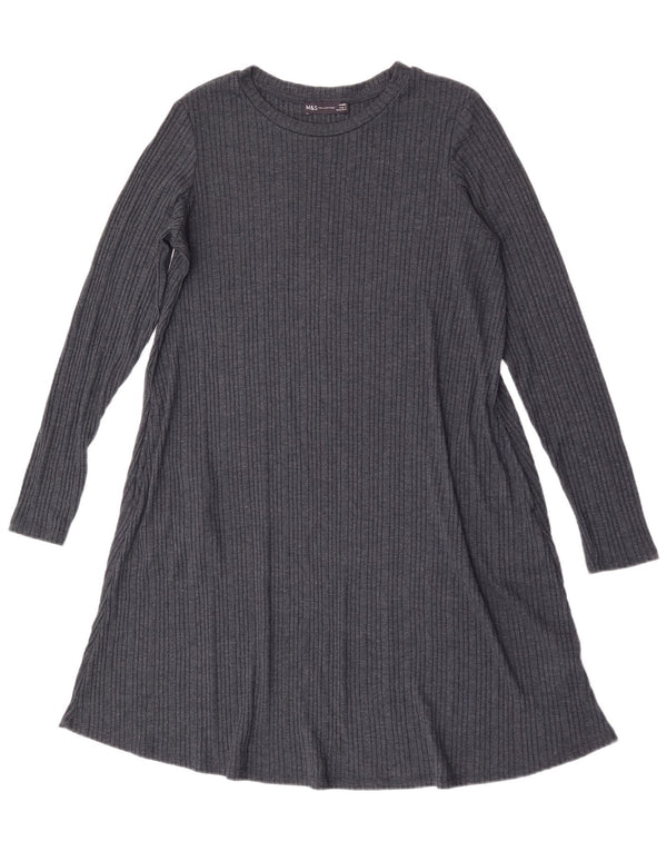 Abito maglione a maniche lunghe da donna Marks & Spencer UK 14 Large Blu Navy