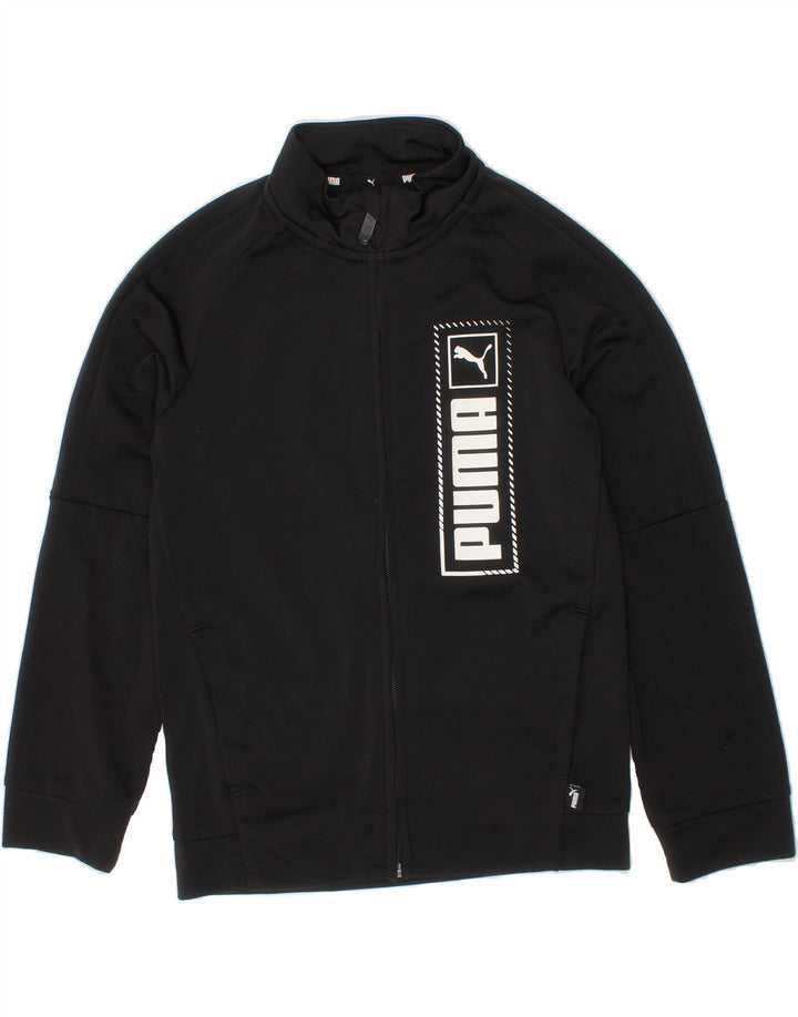 PUMA Boys Graphic Tracksuit Top Jacket 7-8 Years Black Vintage Puma and Second-Hand Puma from Messina Hembry 