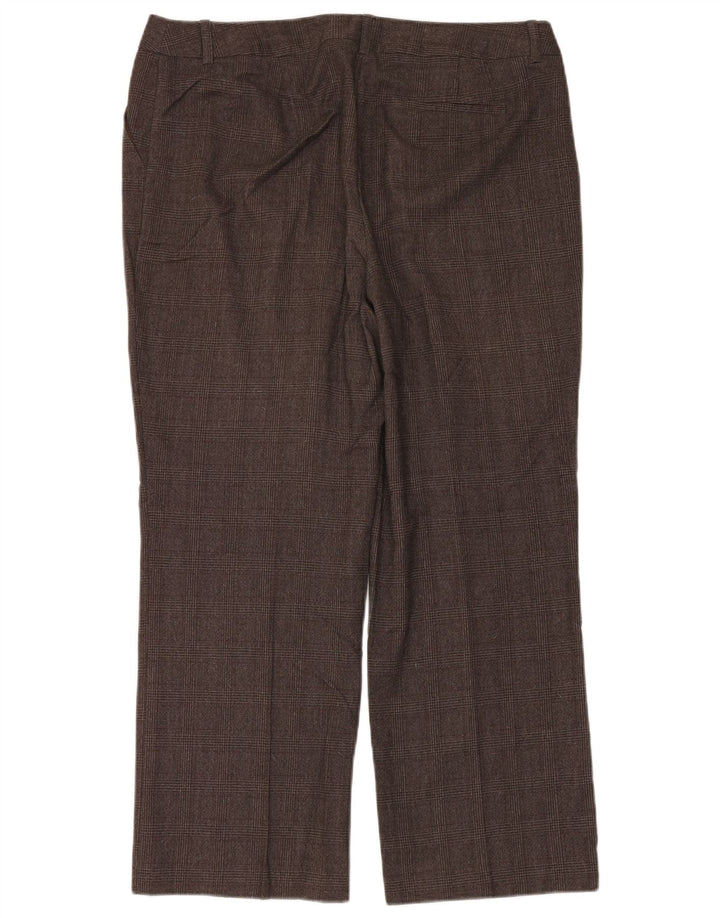 Pantaloni da abito da donna Marks & Spencer UK 16 Large W38 L29 Marrone a quadri