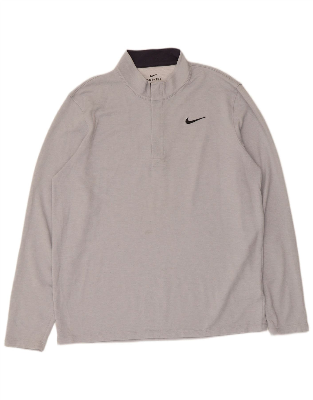 Nike Uomo Dri Fit Standard Zip Neck Pullover Tuta Top Large Grigia