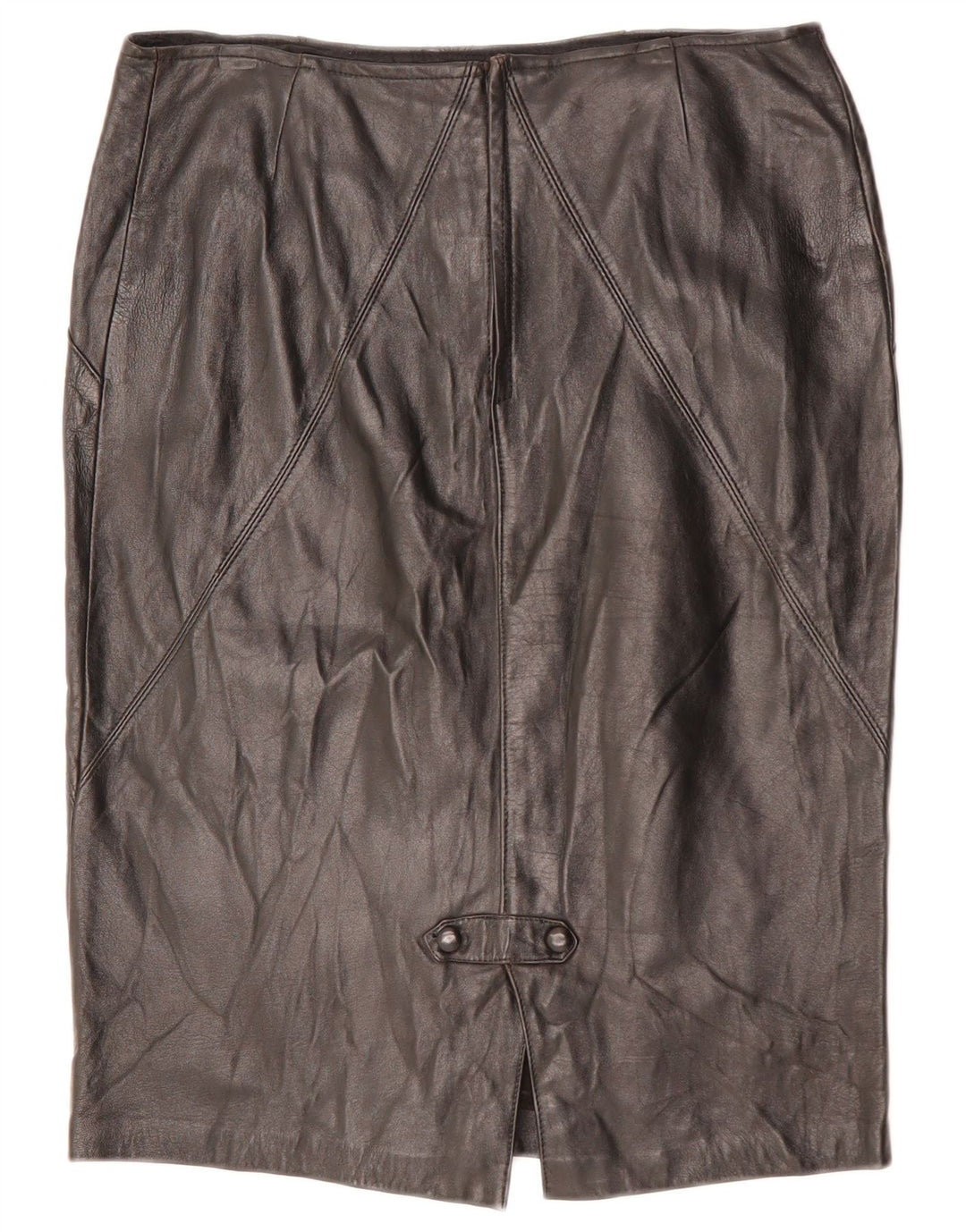 Gonna in pelle da donna VINTAGE W32 grande nera