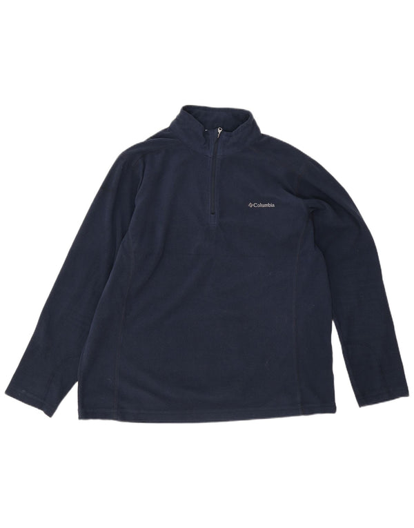 Maglione in pile da uomo Columbia con zip e collo grande blu navy