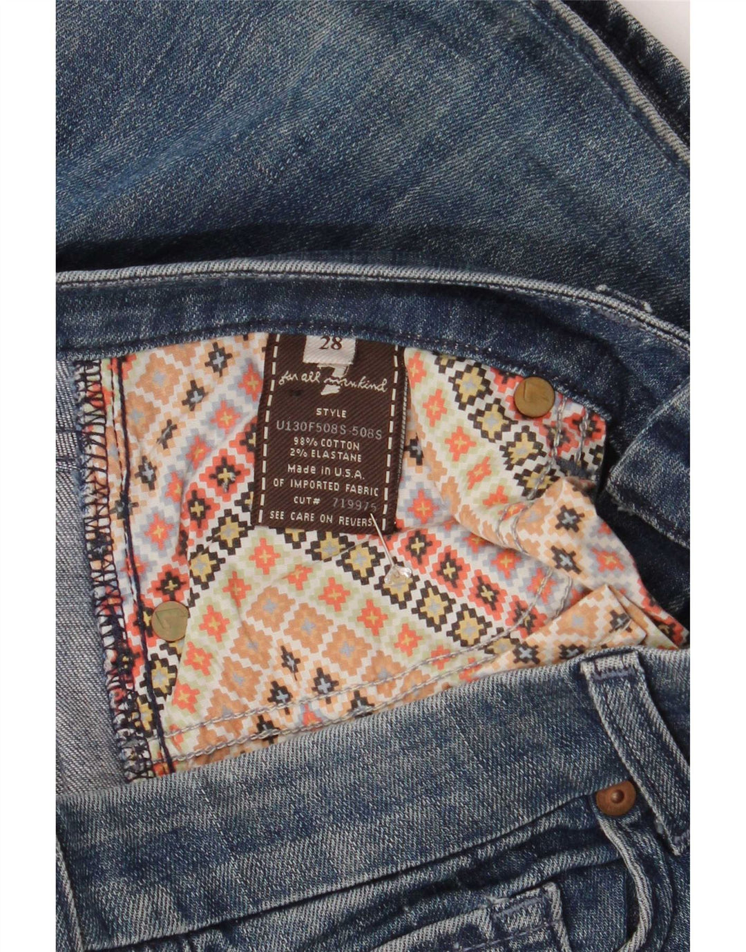 Jeans svasati da donna 7 For All Mankind W32 L34 cotone blu