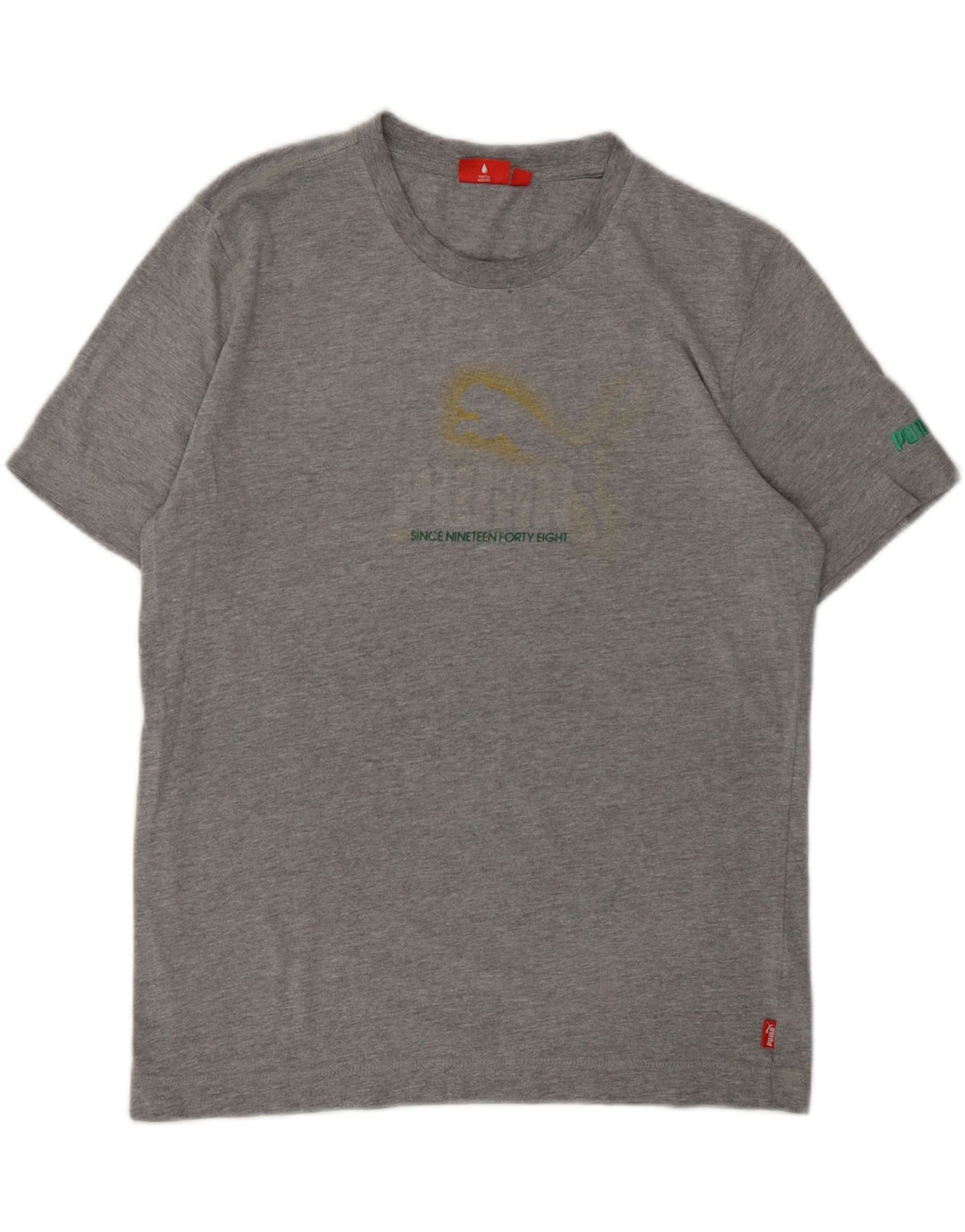 PUMA Mens Graphic T-Shirt Top Medium Grey Cotton Vintage Puma and Second-Hand Puma from Messina Hembry 