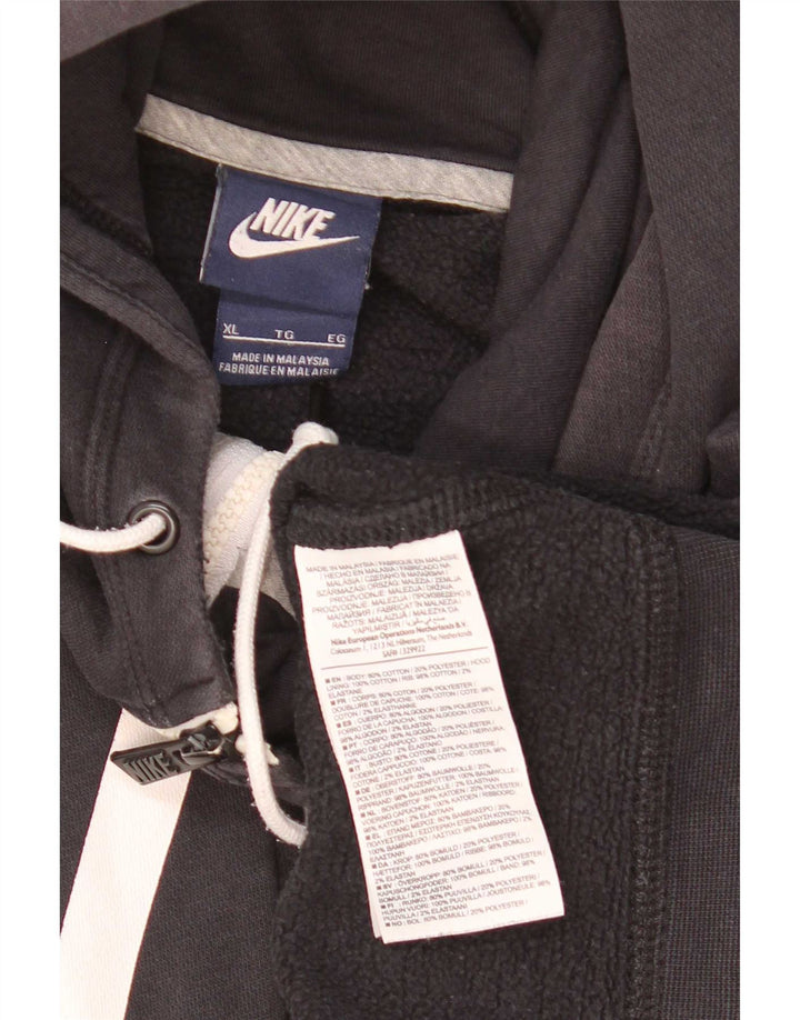 Felpa con cappuccio e zip grafica Nike da uomo XL in cotone grigio