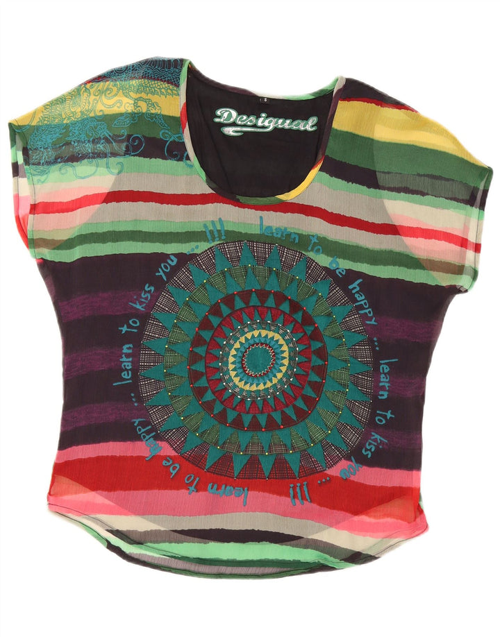 DESIGUAL Camicetta oversize da donna Top UK 10 Piccola a righe multicolore