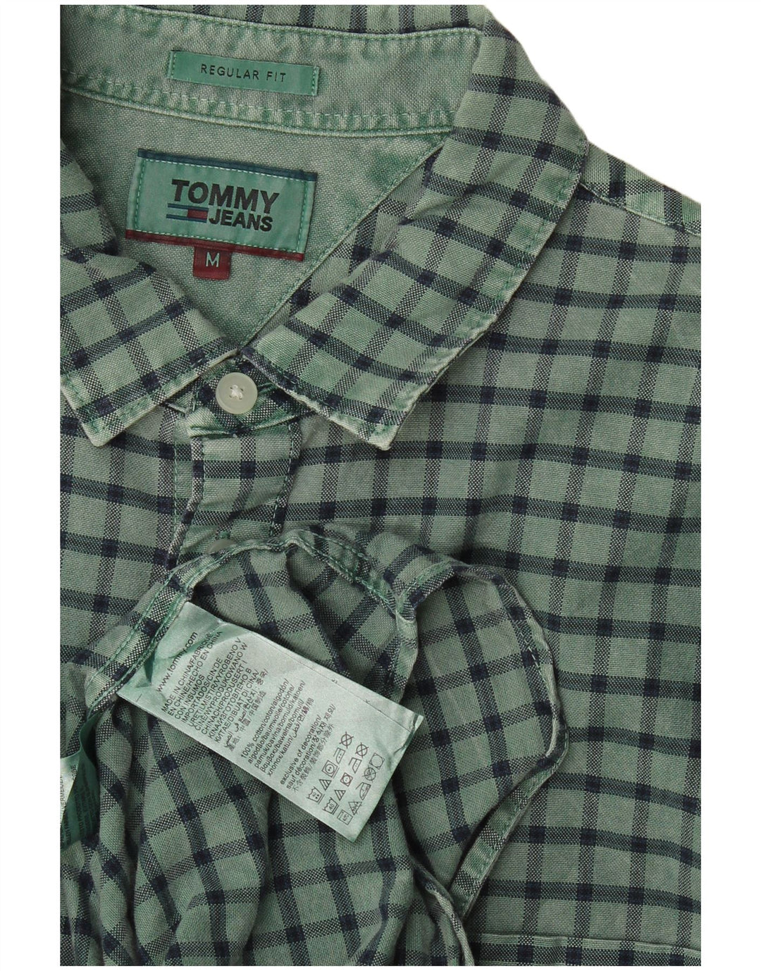 Camicia da uomo Regular Fit Tommy Hilfiger in cotone a quadri verde medio