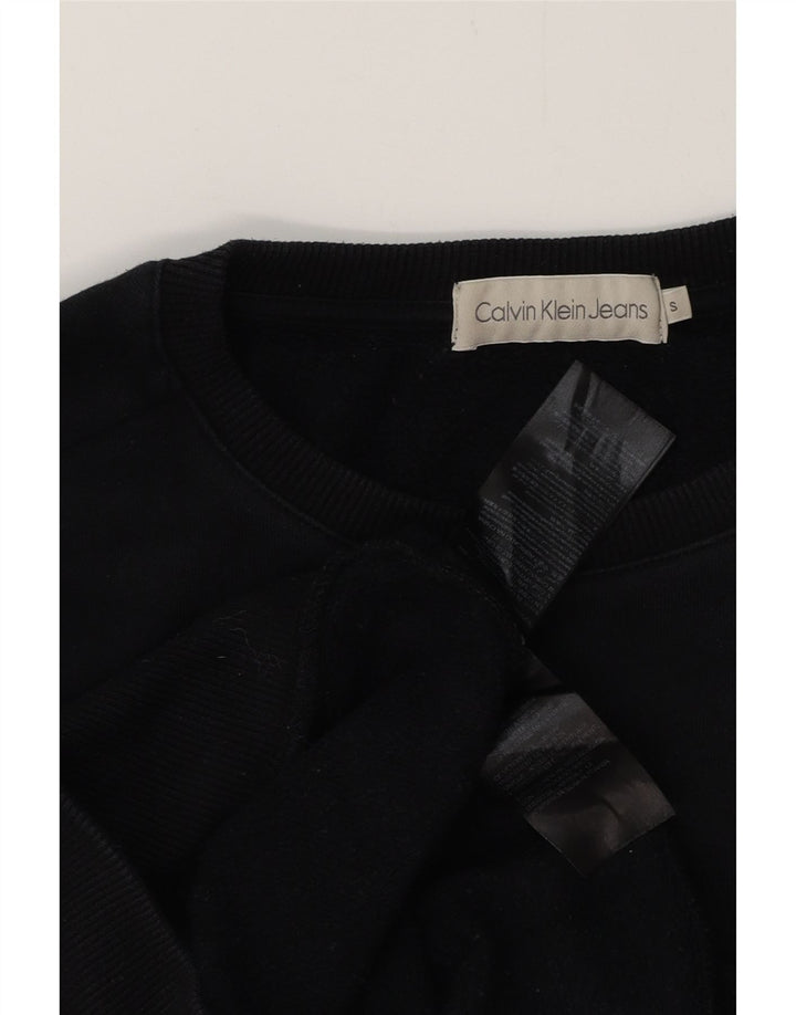CALVIN KLEIN JEANS Felpa con grafica da uomo Maglione piccolo in cotone nero