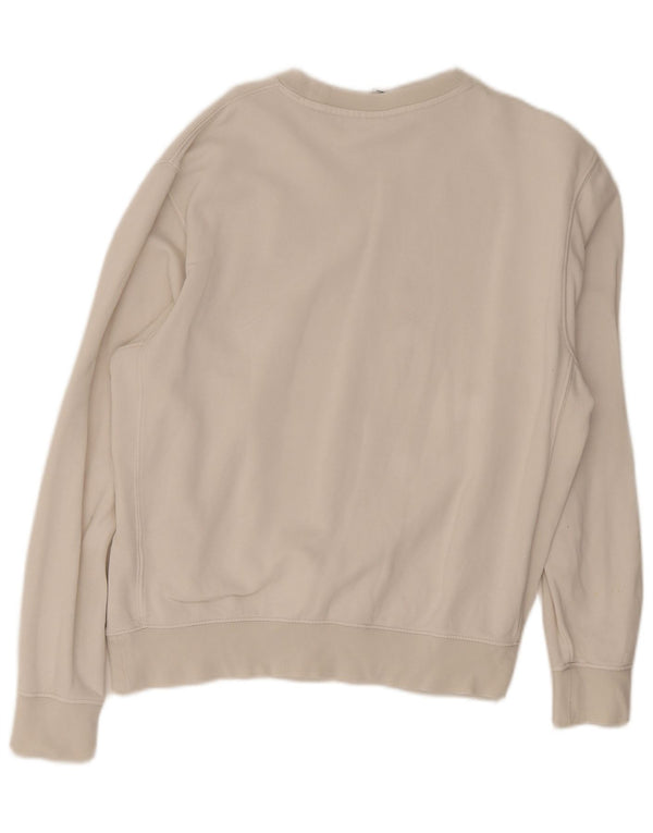 Felpa grafica Nike da uomo, maglione, cotone bianco medio