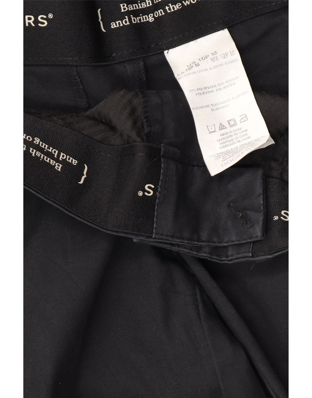 DOCKERS Womens Bootcut Casual Trousers US 10 Large W34 L29 Black Polyester
