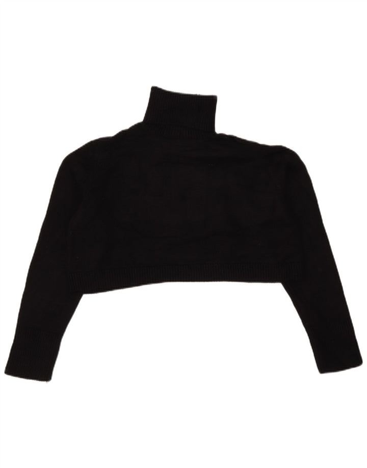 Maglione corto oversize con collo dolcevita da donna Zara UK 10 piccolo nero