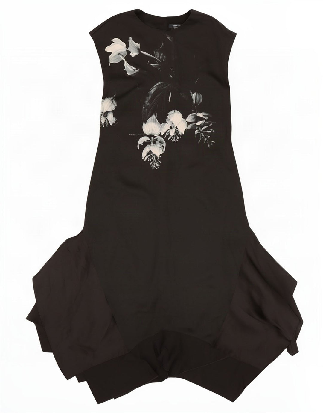 Abito maxi asimmetrico da donna All Saints UK 12 medio nero floreale