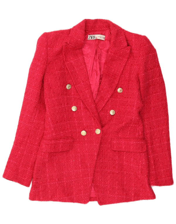 Giacca blazer doppiopetto da donna Zara UK 6 XS rosa a quadri