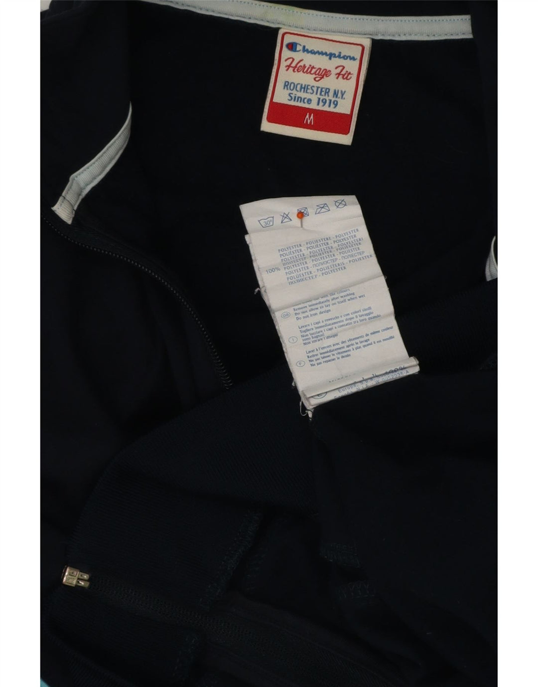 CHAMPION Womens Heritage Fit Tracksuit Top Jacket UK 14 Medium Navy Blue